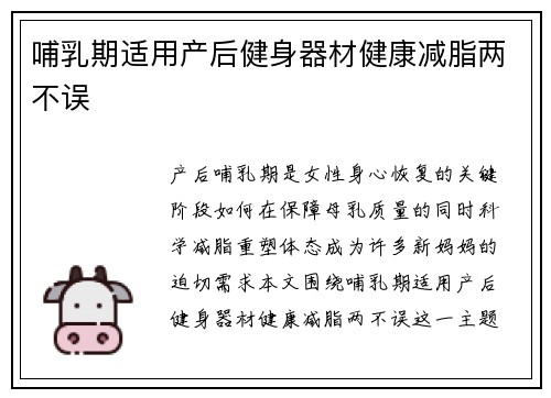 哺乳期适用产后健身器材健康减脂两不误